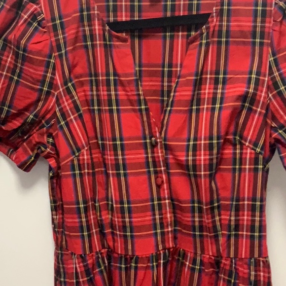 J Crew Holiday Tartan puff sleeve dress - Picture 5 of 5